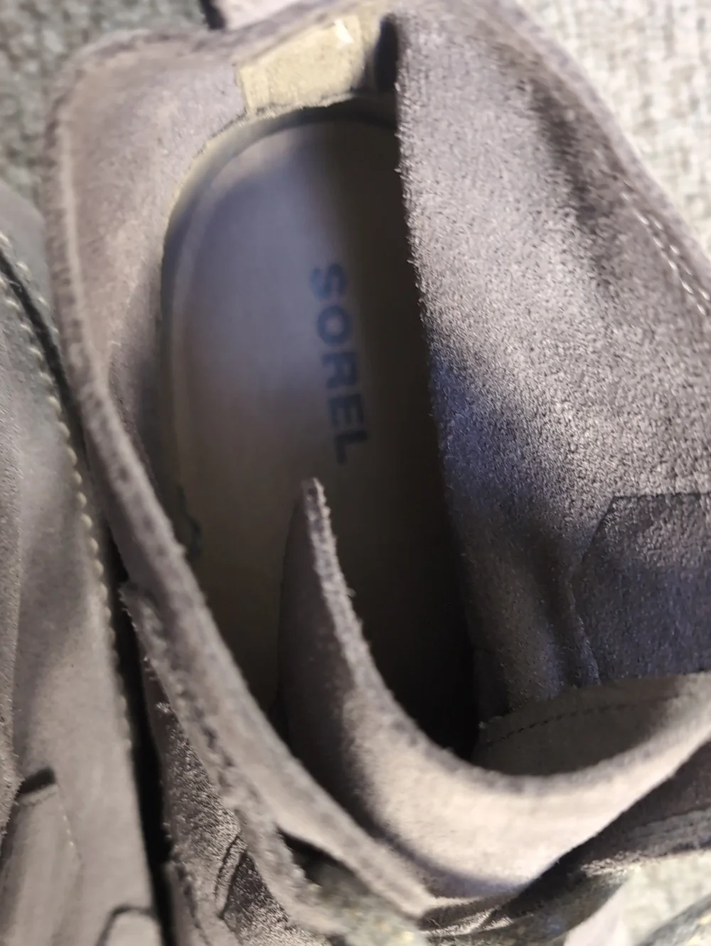 Sorel Evie Lace Wedge Ankle Booties Size 9.5 in Gray Suede